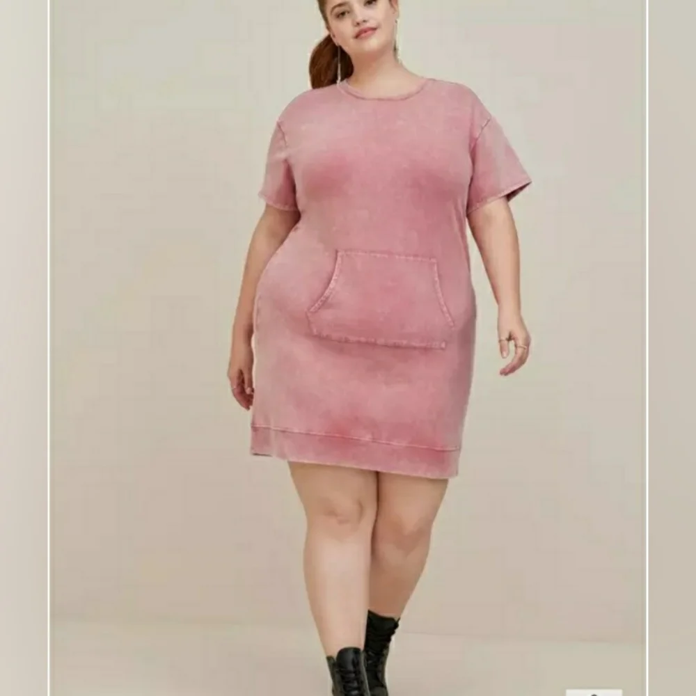 Plus Size 1x Lovesick Torrid Lounge T-shirt Dress Mauve Pink Womens